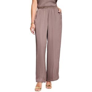 Nic+Zoe Womens Glossy Sheen Pull On Pant, Brown